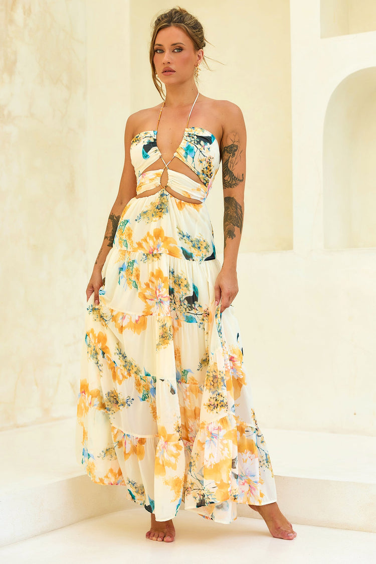 Like A Dream Maxi Dress - Beige for women