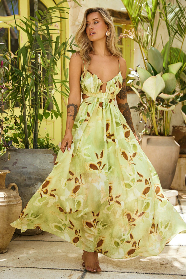 Lira Maxi Dress - Green Multi for women
