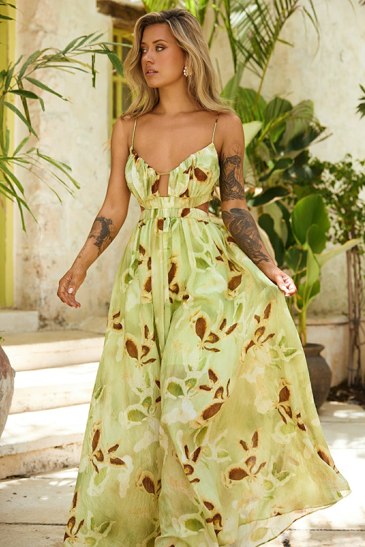 Lira Maxi Dress - Green Multi for women