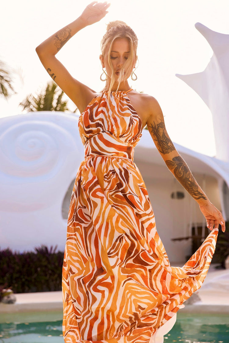 Lorena Maxi Dress - Orange for women