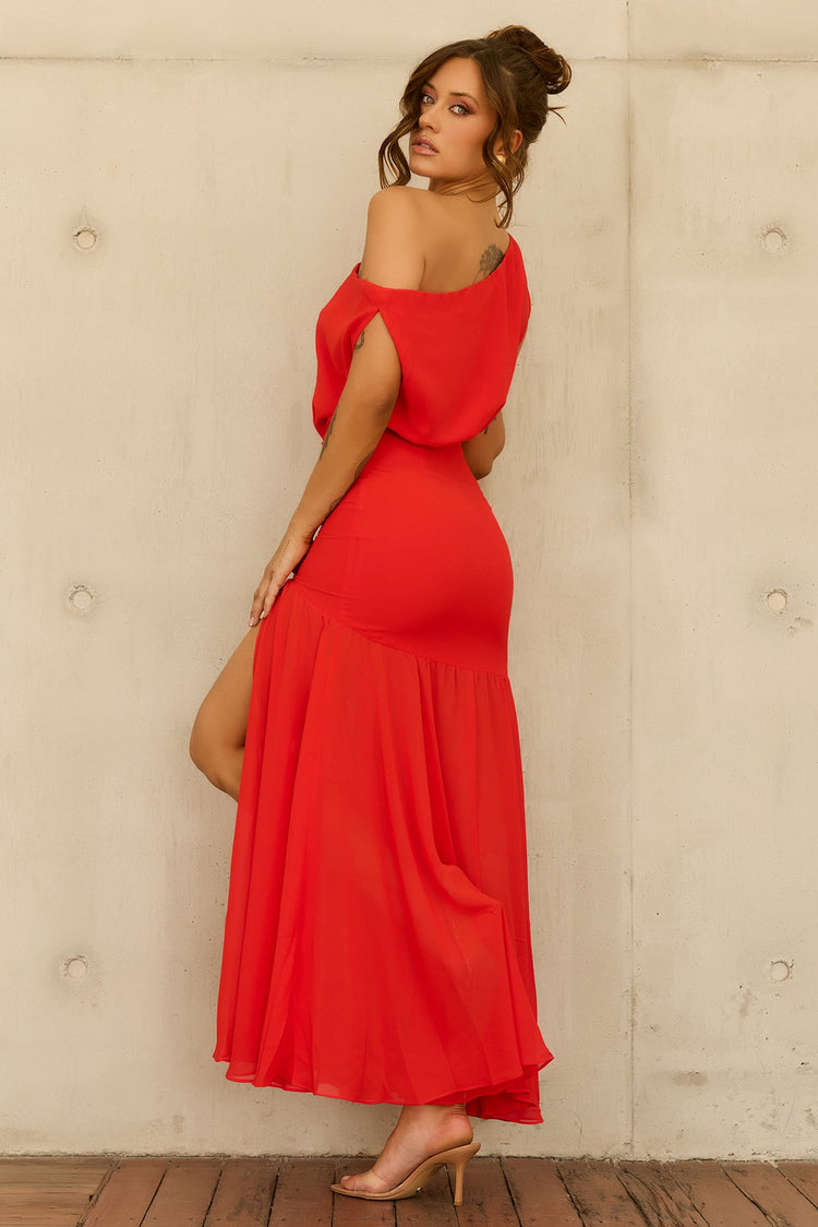 Love Gianni Chiffon Maxi Dress - Red for women