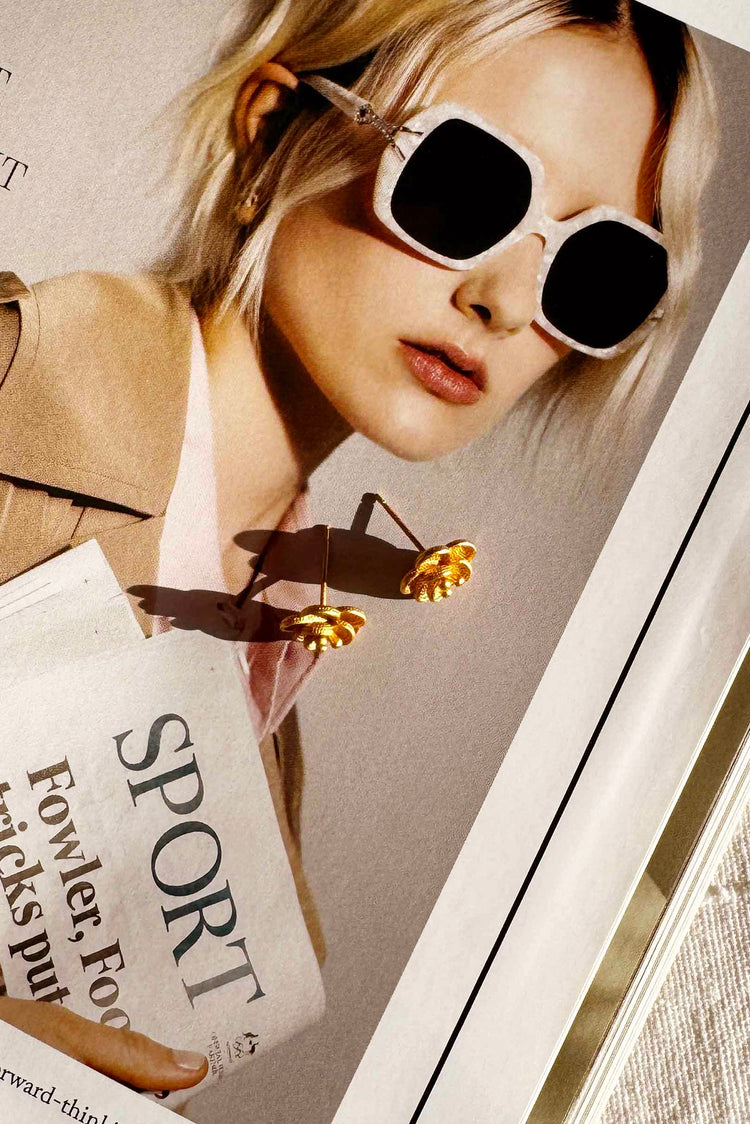 Lustre Bloom Studs - Gold for women