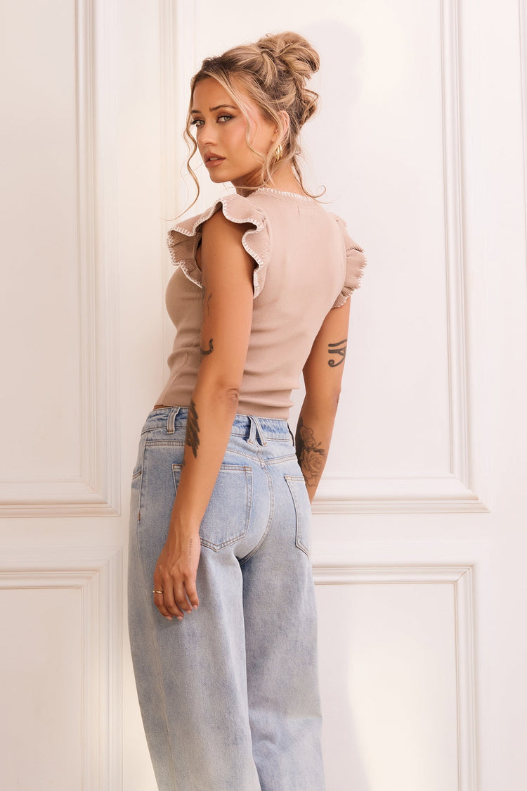 Maggy Knit Top - Camel for women