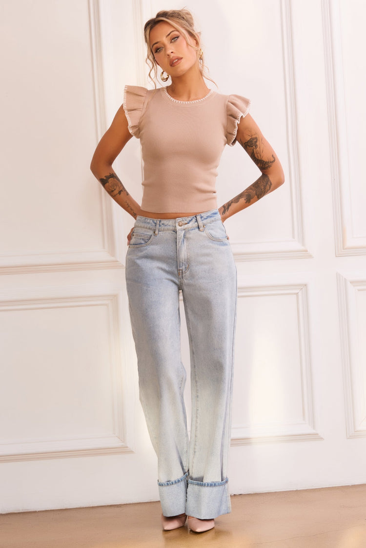 Maggy Knit Top - Camel for women