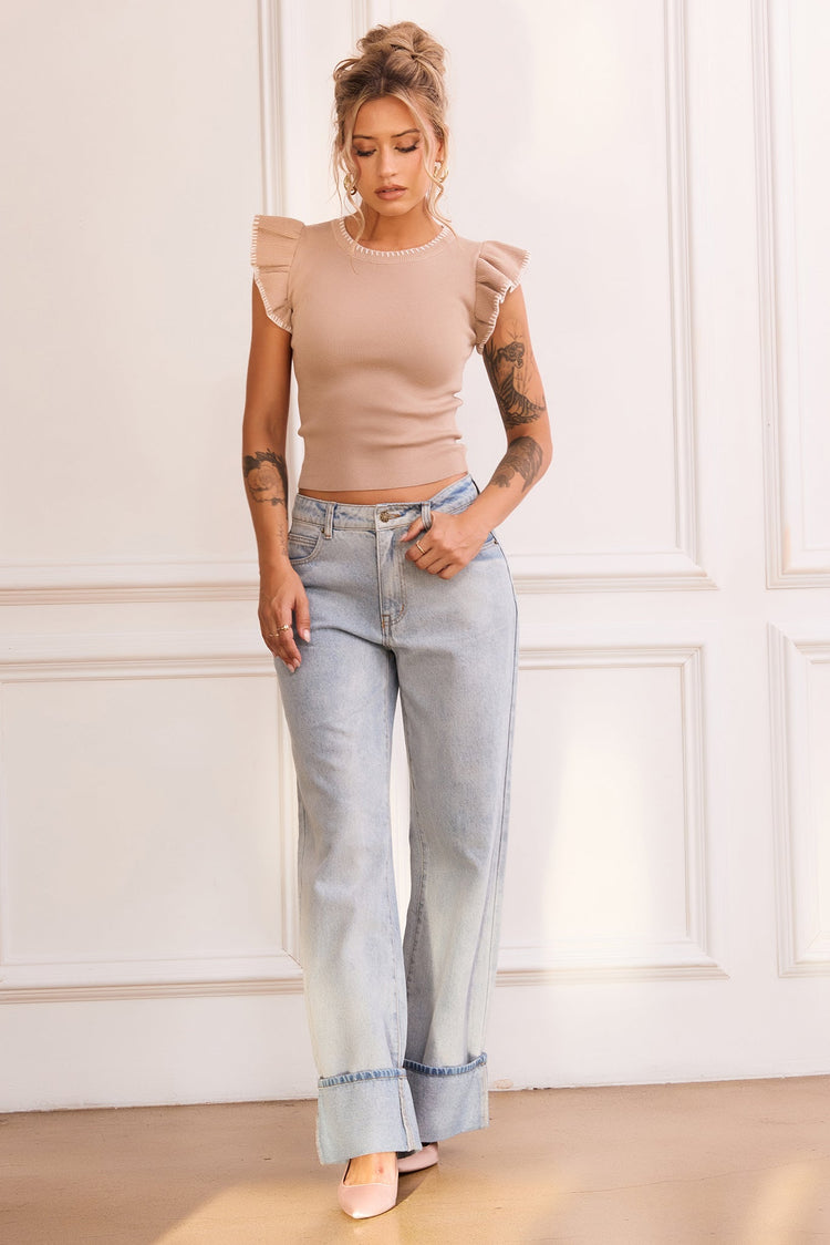 Maggy Knit Top - Camel for women