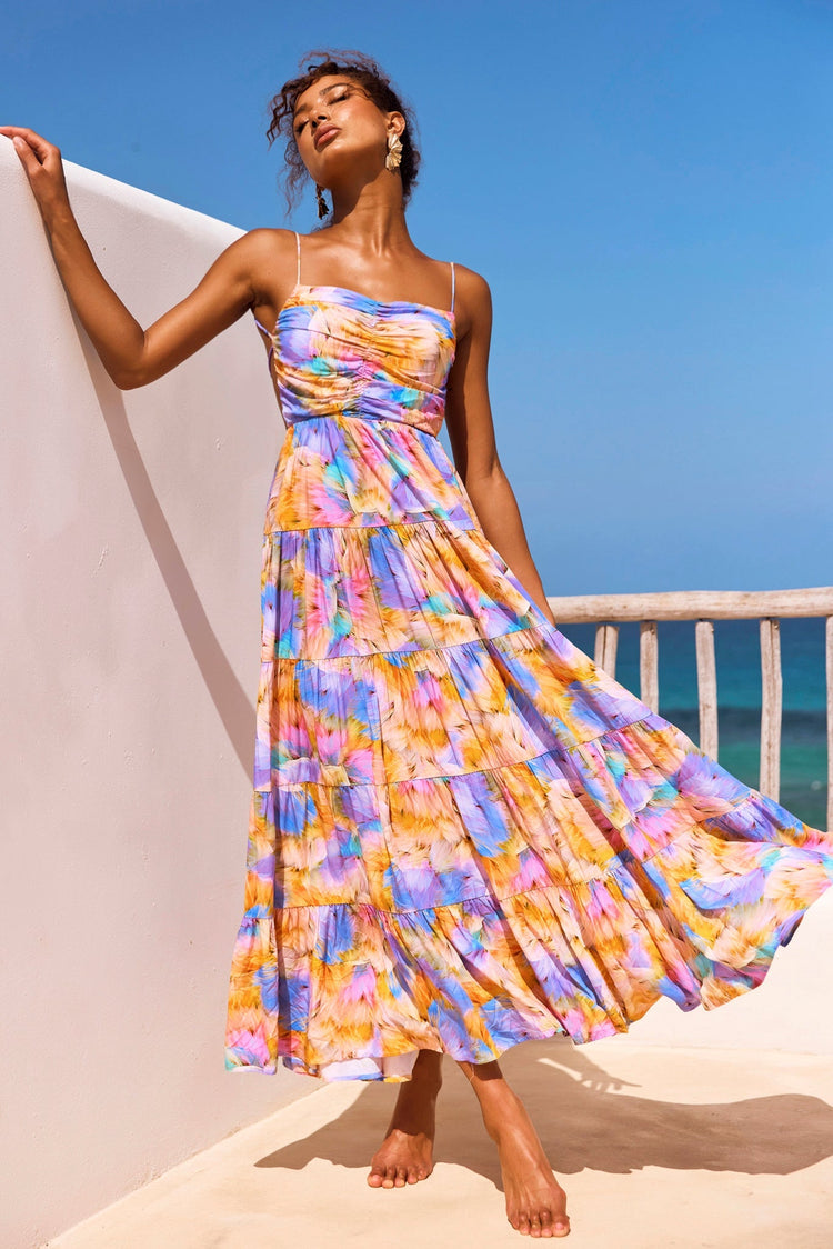 Magic Lifestyle Maxi Dress - Purple Multi for women