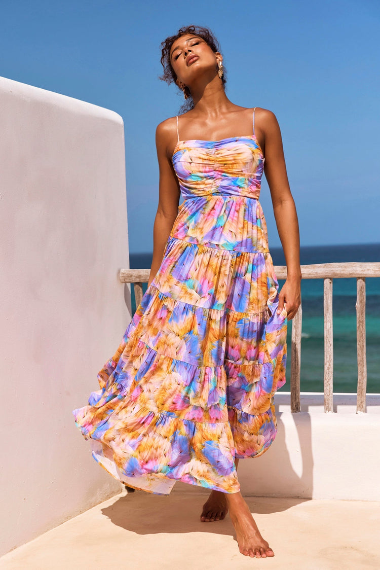Magic Lifestyle Maxi Dress - Purple Multi for women