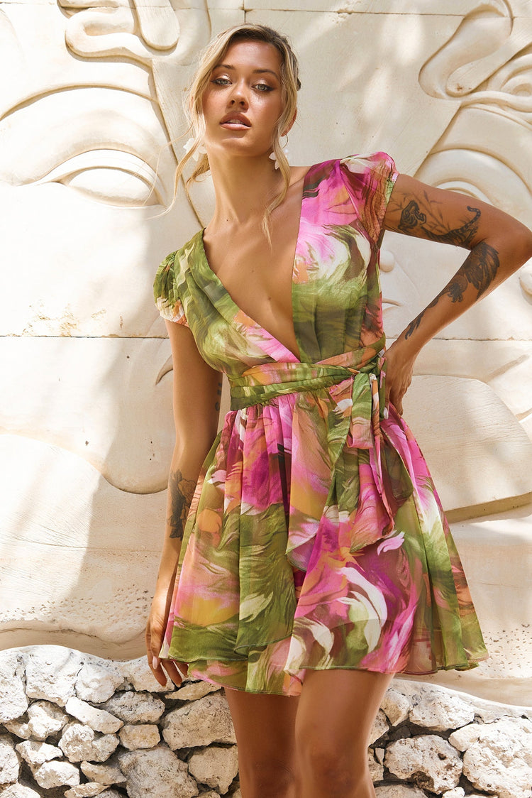 Marbella Mini Dress - Purple Multi for women