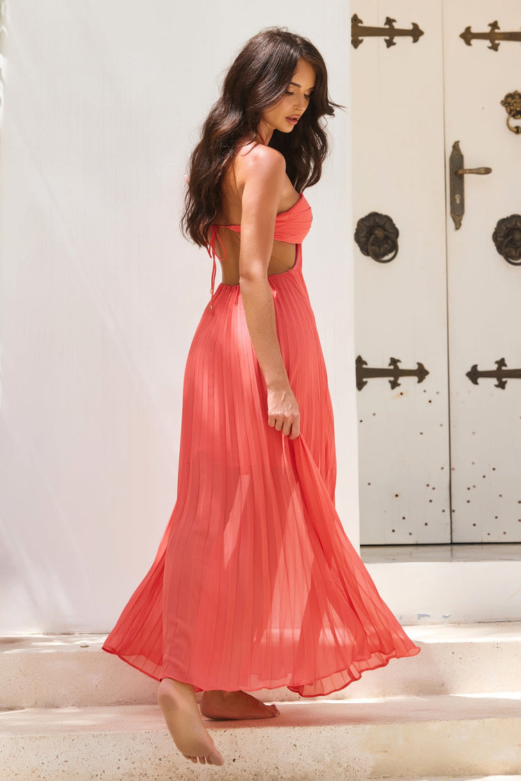 Martini Maxi Dress - Coral for women