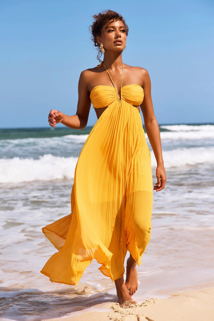 Martini Maxi Dress - Yellow for women
