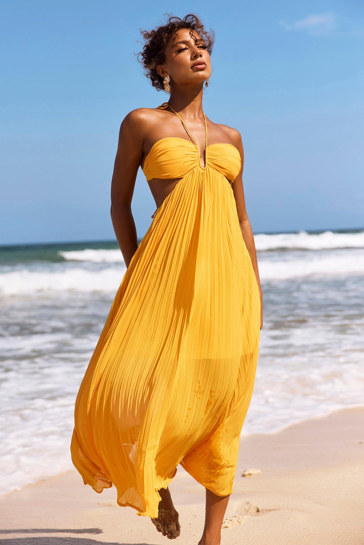 Martini Maxi Dress - Yellow for women