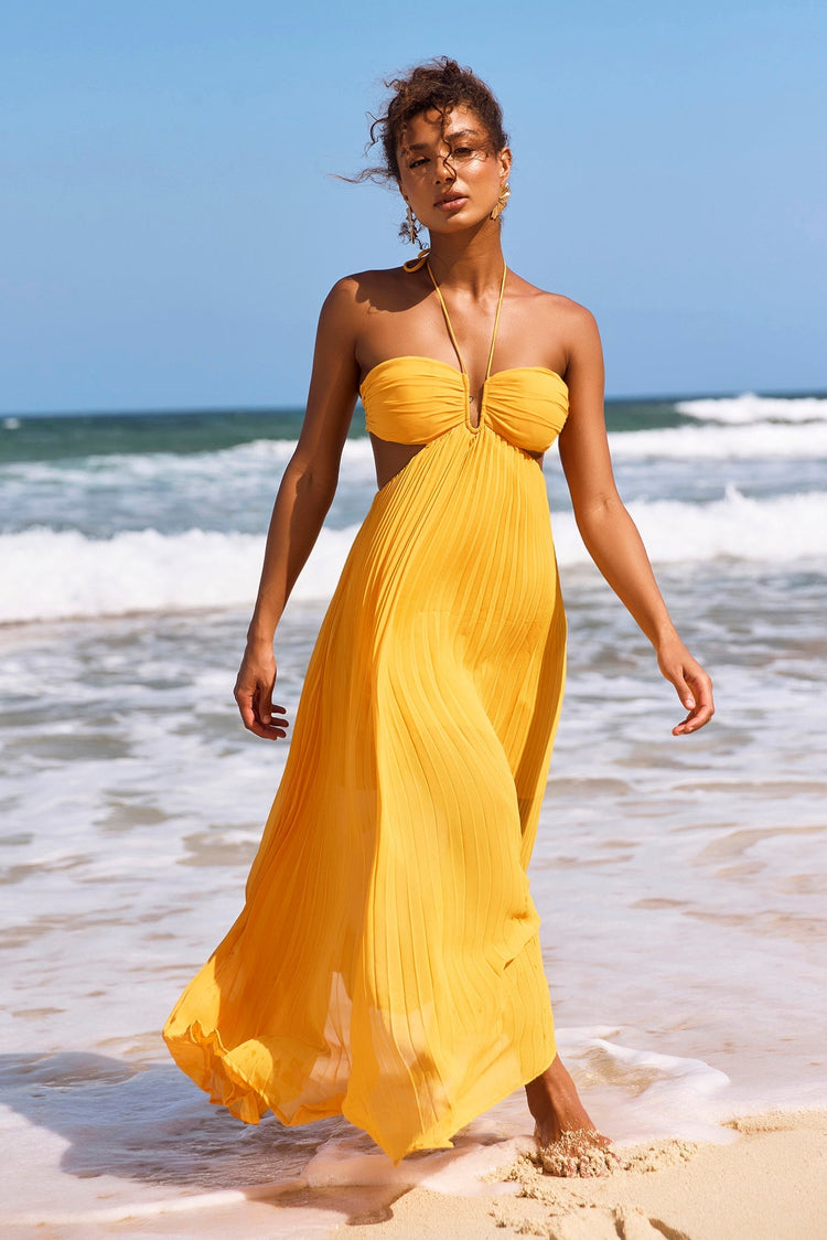Martini Maxi Dress - Yellow for women