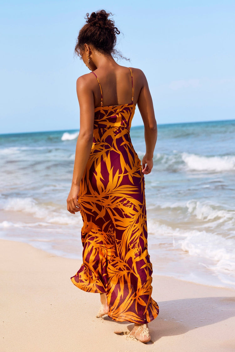 May In A Mood Maxi Dress - Mustard Multi for women