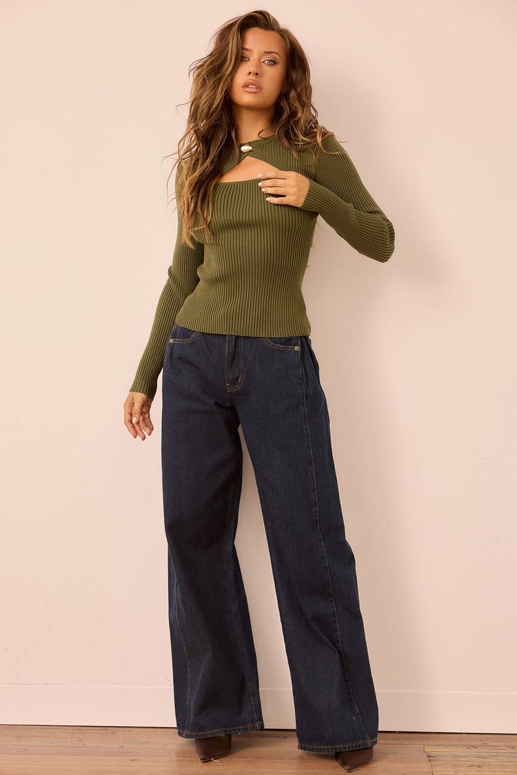 Monroe Vintage Denim Jeans - Denim Blue for women