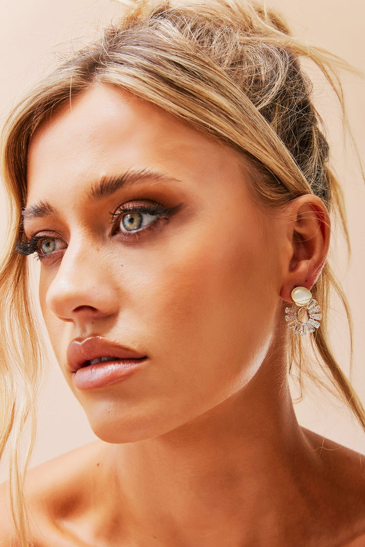 Moon Song Earrings - Gold Clear for women