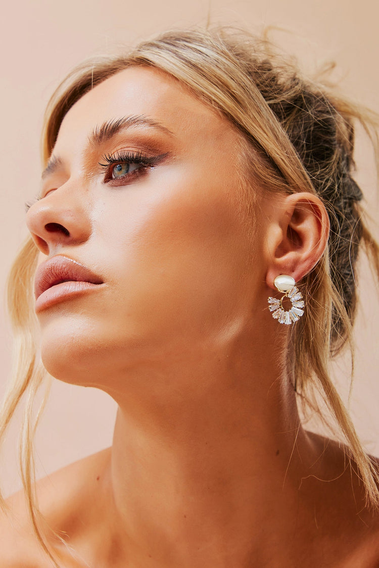 Moon Song Earrings - Gold Clear for women