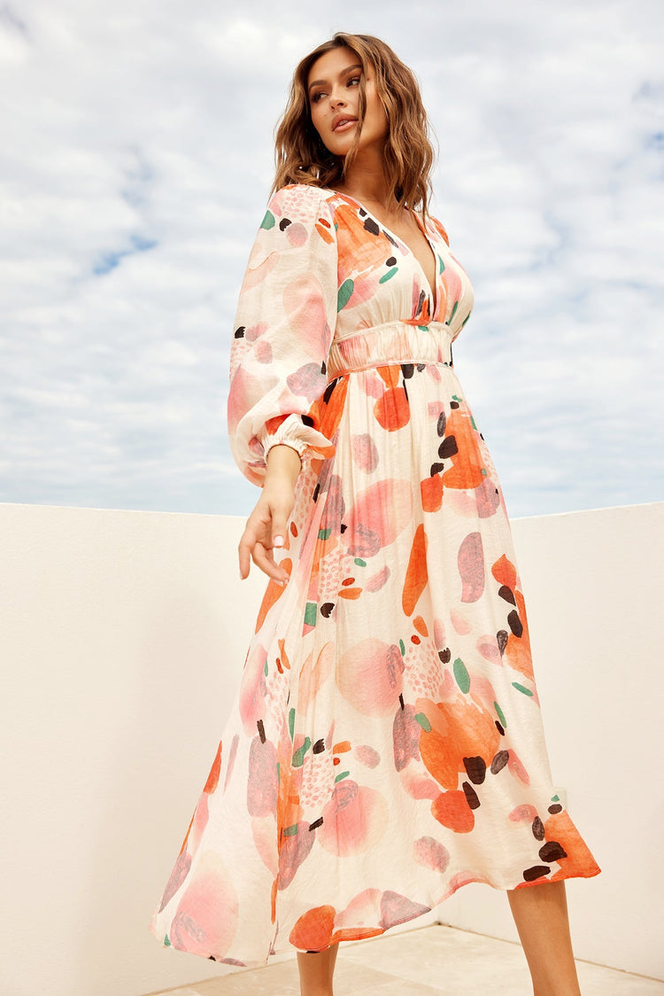 Most Wanted Midi Dress - Orange for women