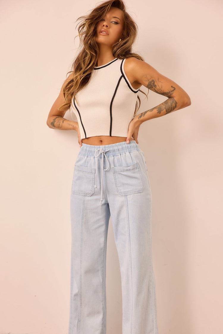 My Little Micro Knit Top - White for women