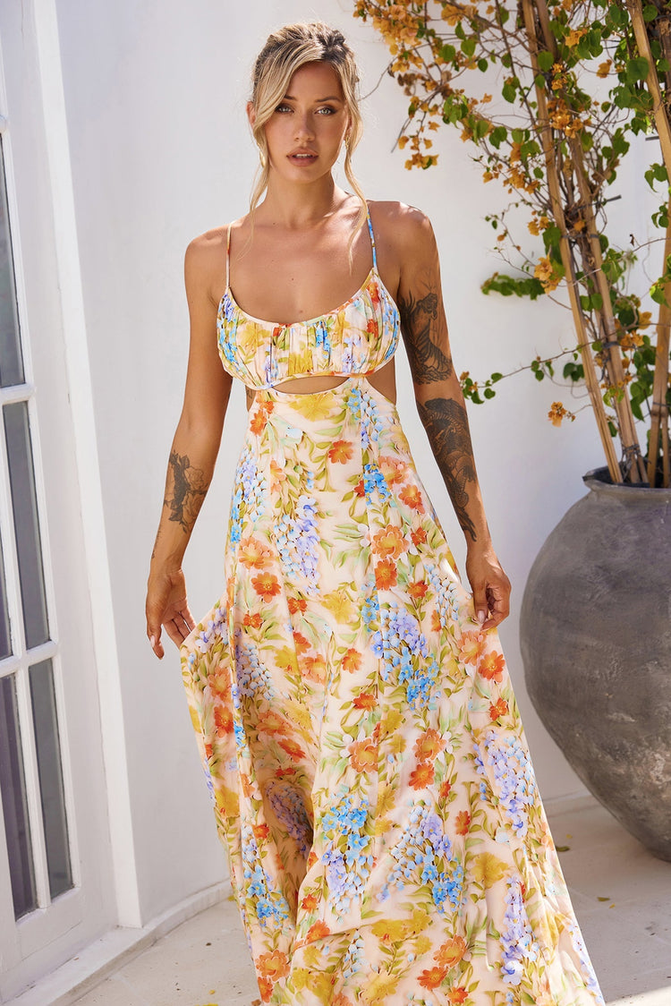 long sleeve elegant white formal dresses Tassel Tie Neck Boho Print Dress for Women Above Knee Length – Anna-Kaci main image 1