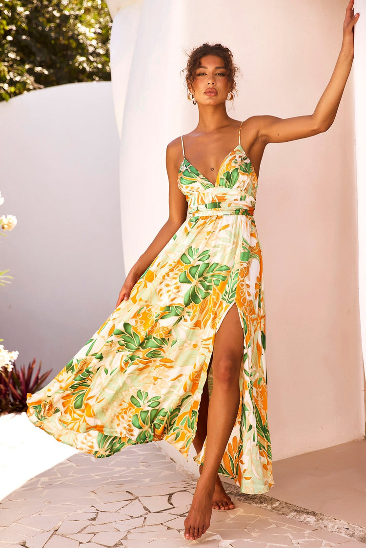 New Fantasy Maxi Dress - Green Multi for women