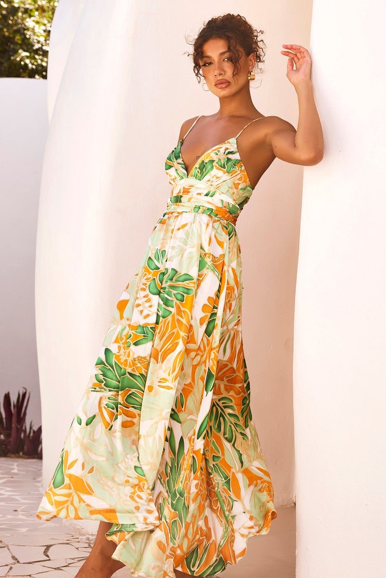 New Fantasy Maxi Dress - Green Multi for women