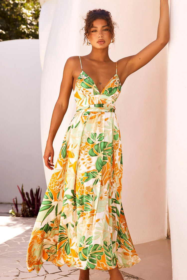New Fantasy Maxi Dress - Green Multi for women