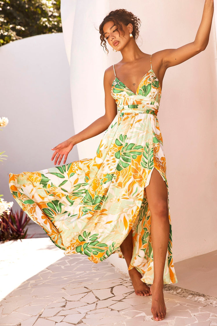 New Fantasy Maxi Dress - Green Multi for women
