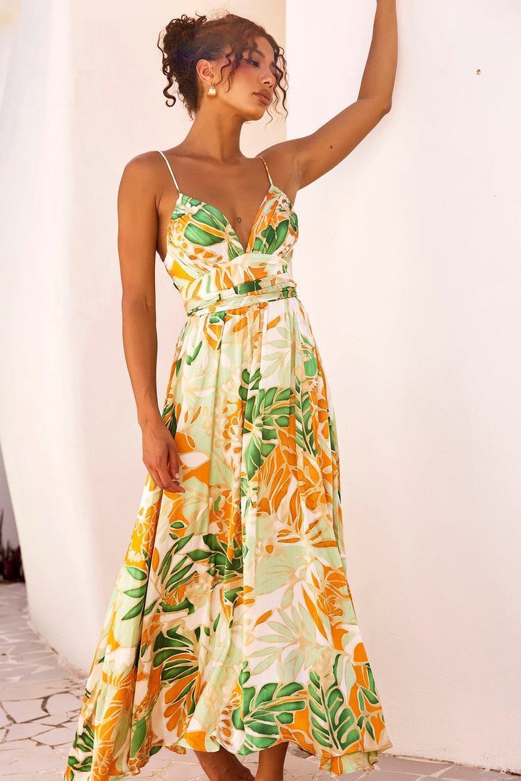 New Fantasy Maxi Dress - Green Multi for women
