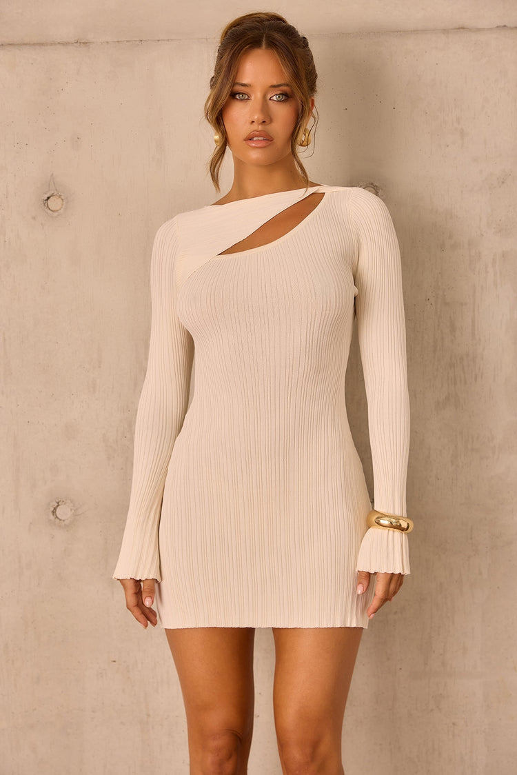 Nightcap High Knit Mini Dress - Cream for women