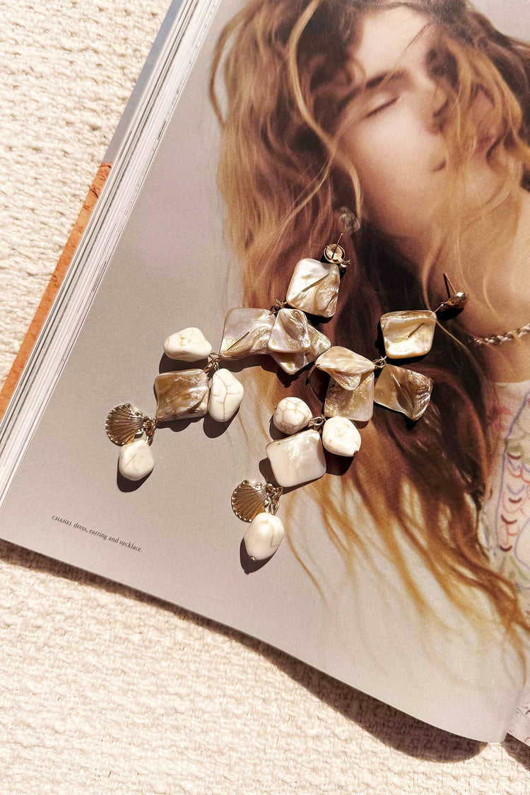 Ocean To Ocean Earrings - Beige for women