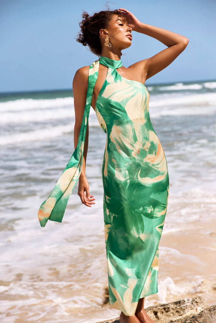 On The Dance Floor Maxi Dress - Green Multi for women