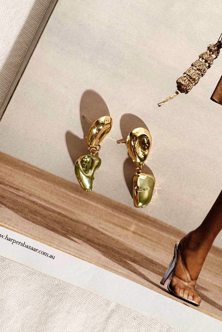 Orbit Shells Earrings - Green for women