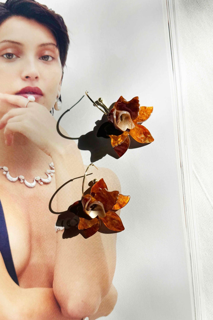Orchid Glow Earrings - Brown for women