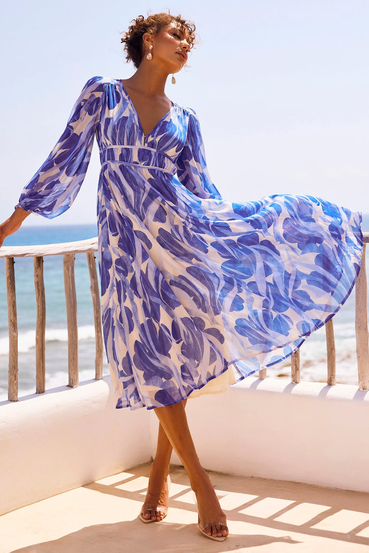 Palm Perfect Midi Dress - Blue Multi for women