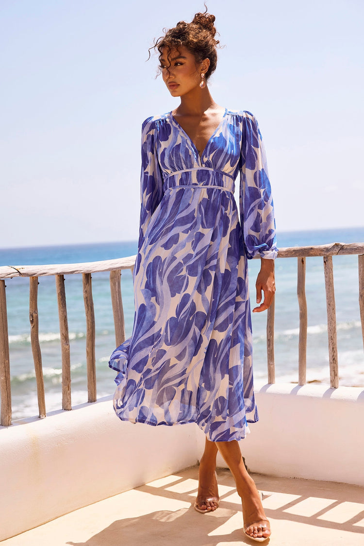 Palm Perfect Midi Dress - Blue Multi for women