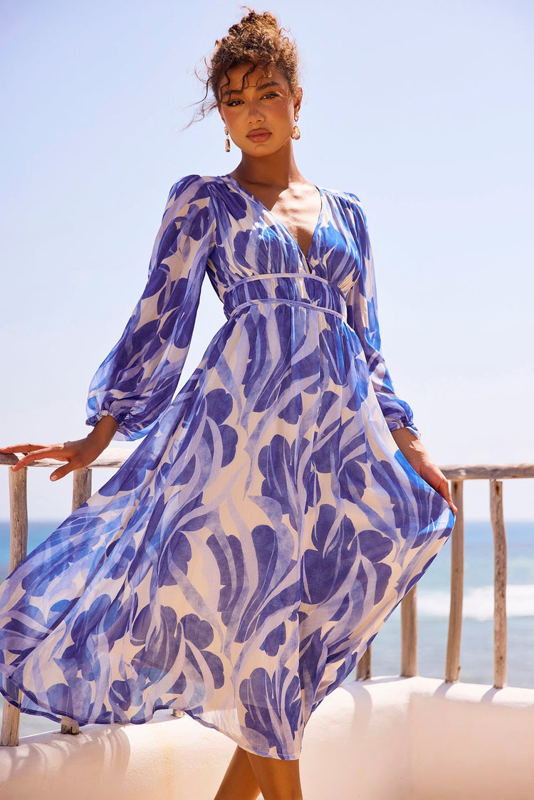 Palm Perfect Midi Dress - Blue Multi for women