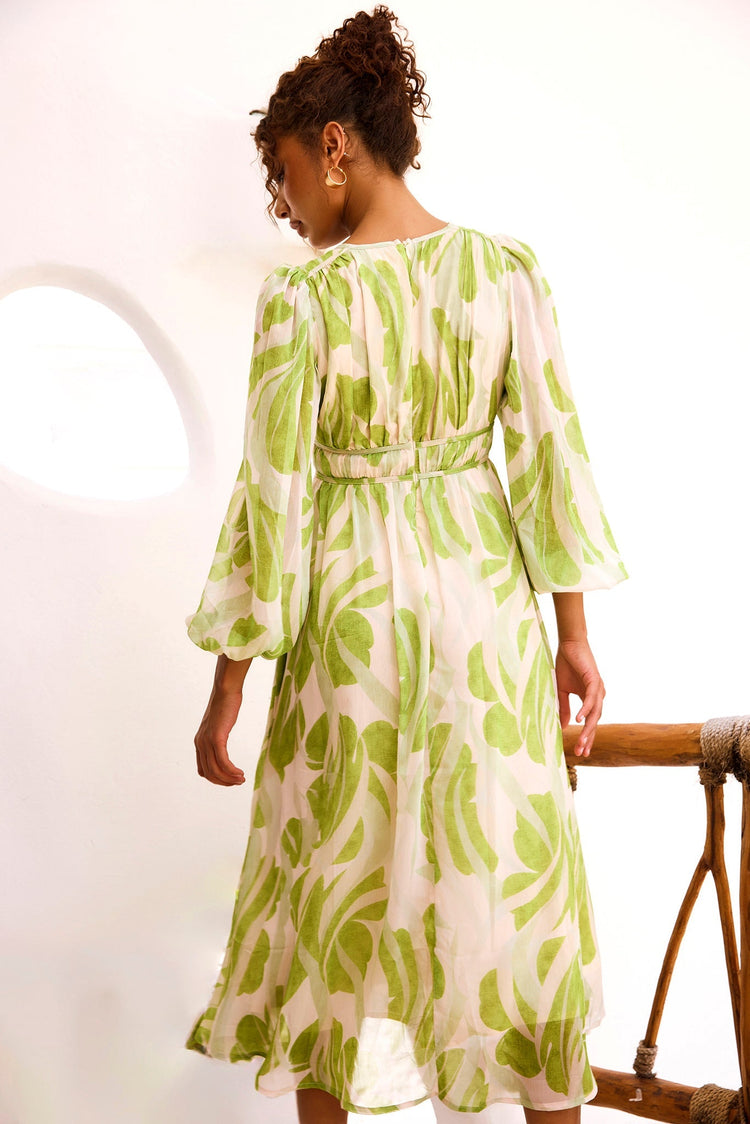 Palm Perfect Midi Dress - Green Multi for women