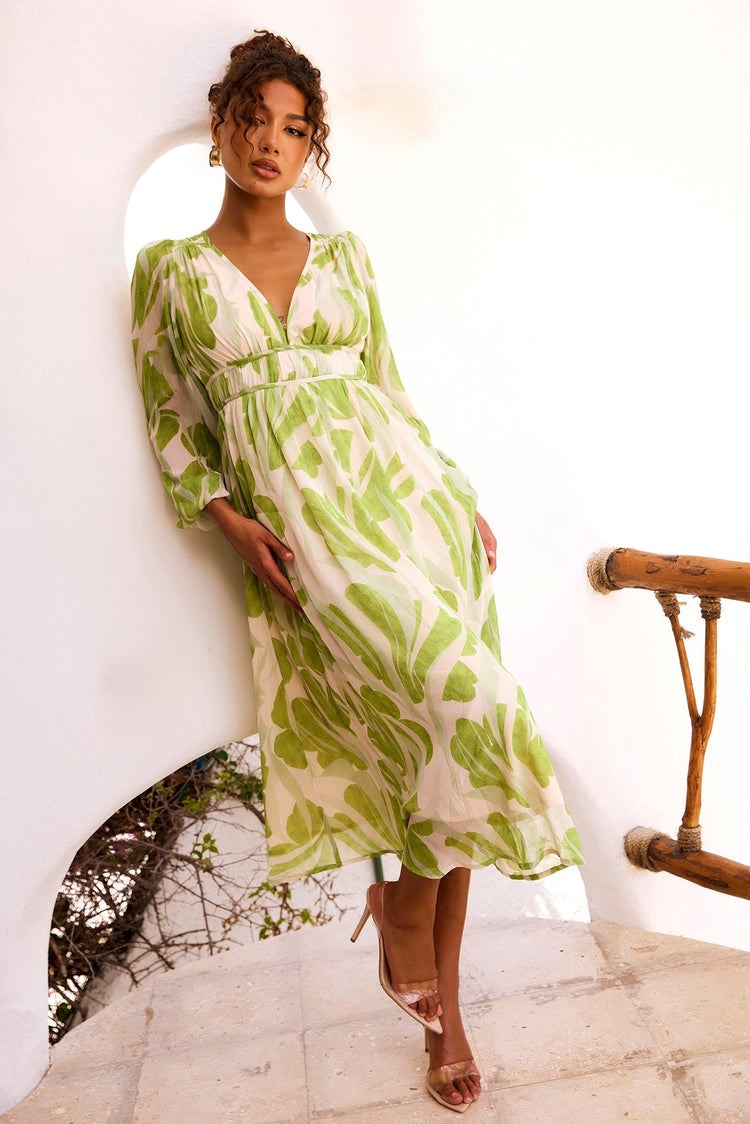 Palm Perfect Midi Dress - Green Multi for women