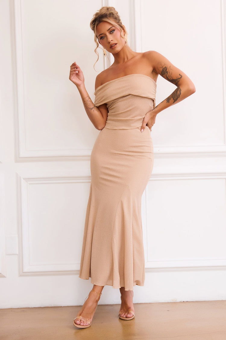 Picture Perfect Maxi Skirt - Tan for women