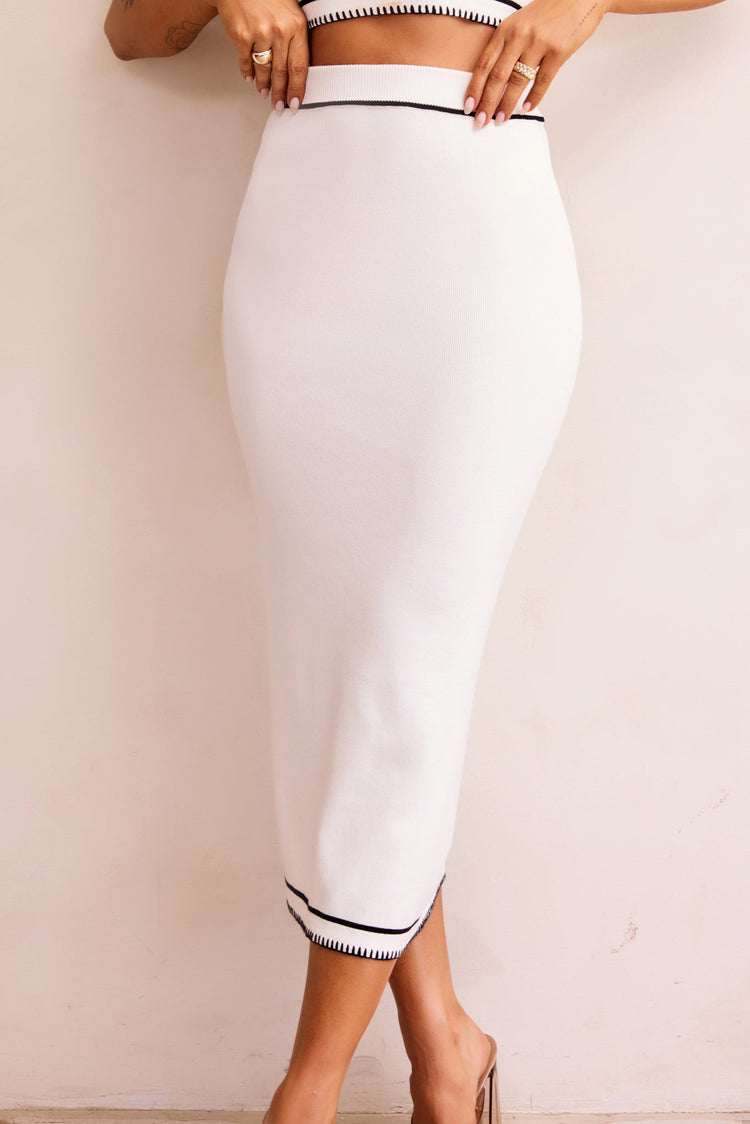 Rada Knit Midi Skirt - White for women