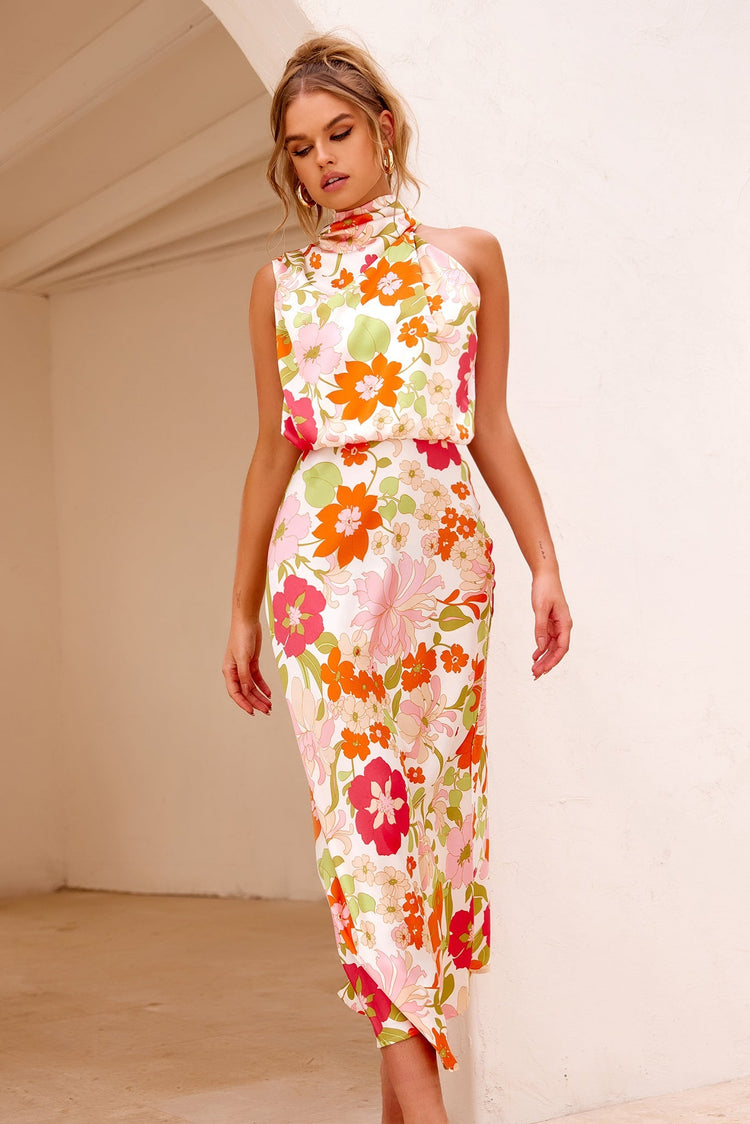 Real Love Midi Dress - Red Multi for women