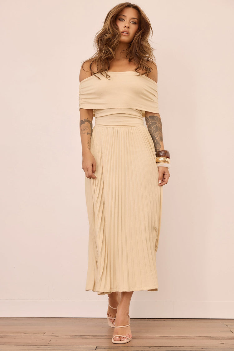 Refined Edge Jersey Maxi Dress - Beige for women