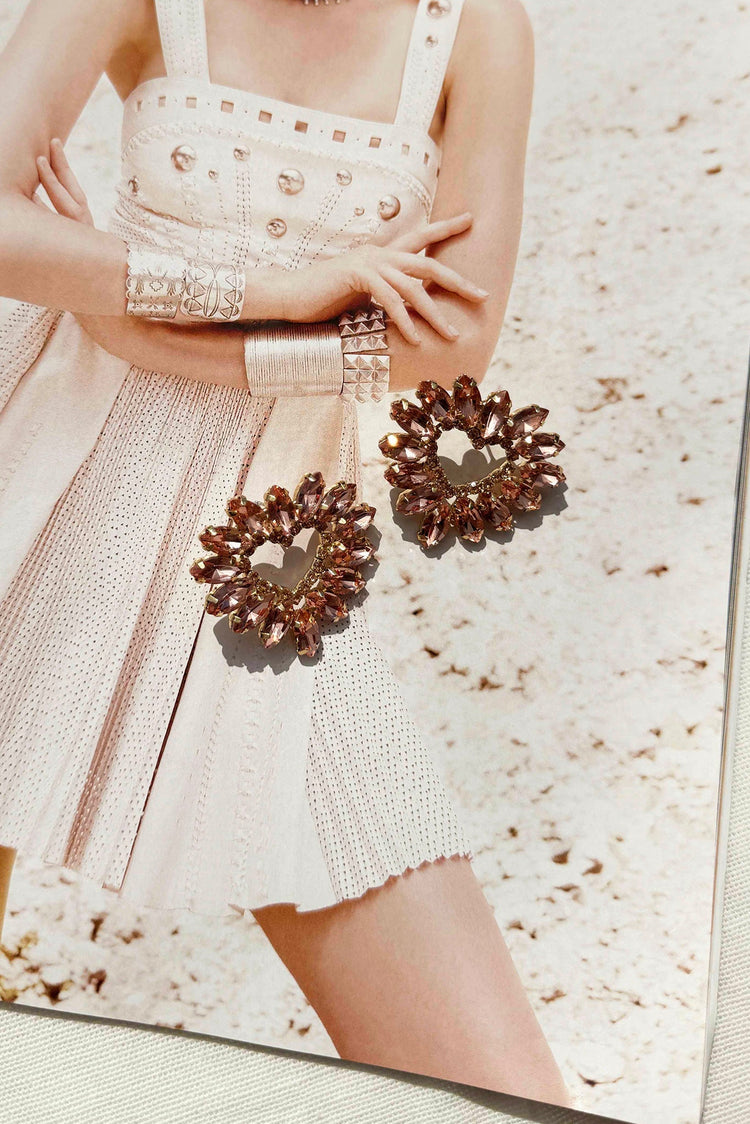 River Heartbeat Earrings - Rose Gold for women