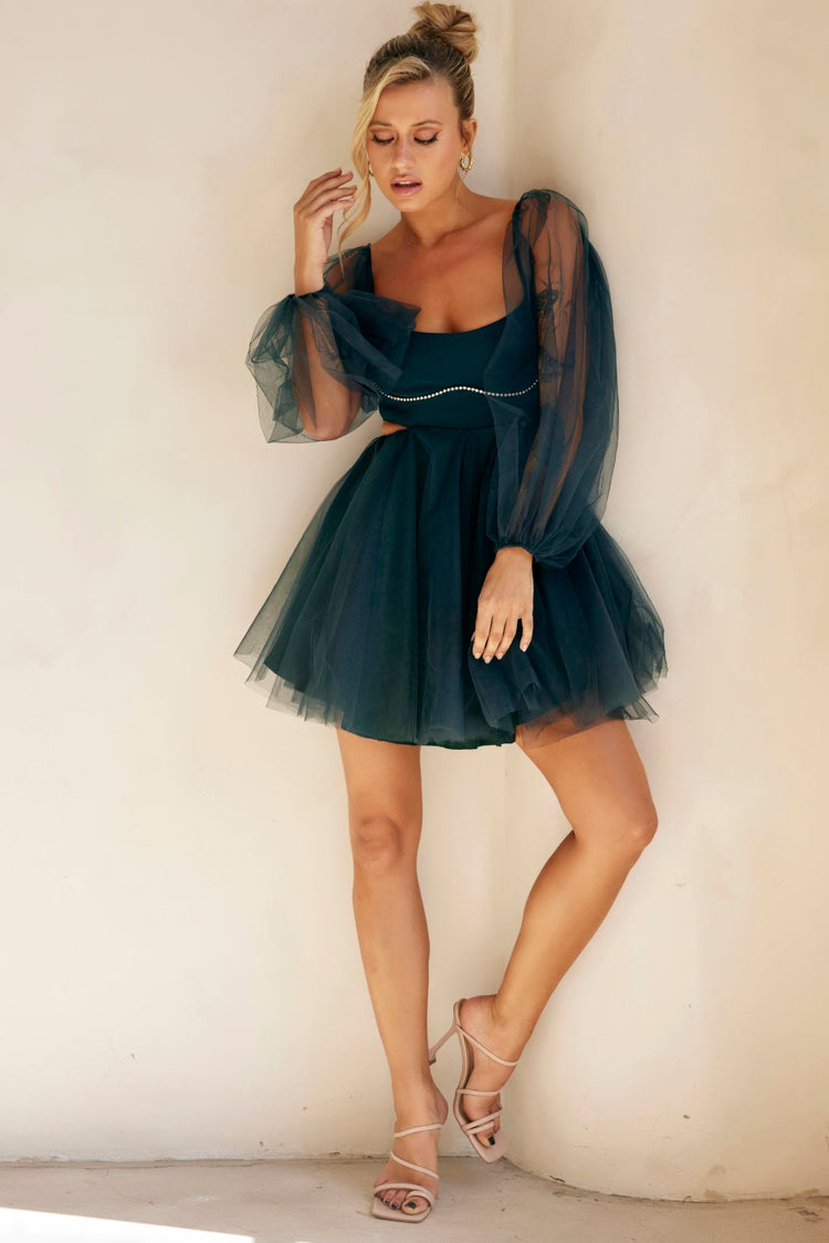 Saint Malo Mini Dress - Forest Green for women