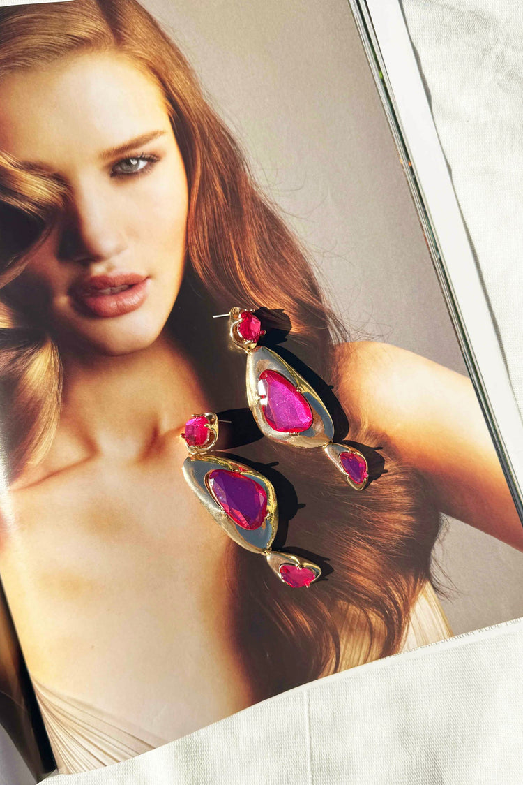 Scarlet Luxe Earrings - Pink for women