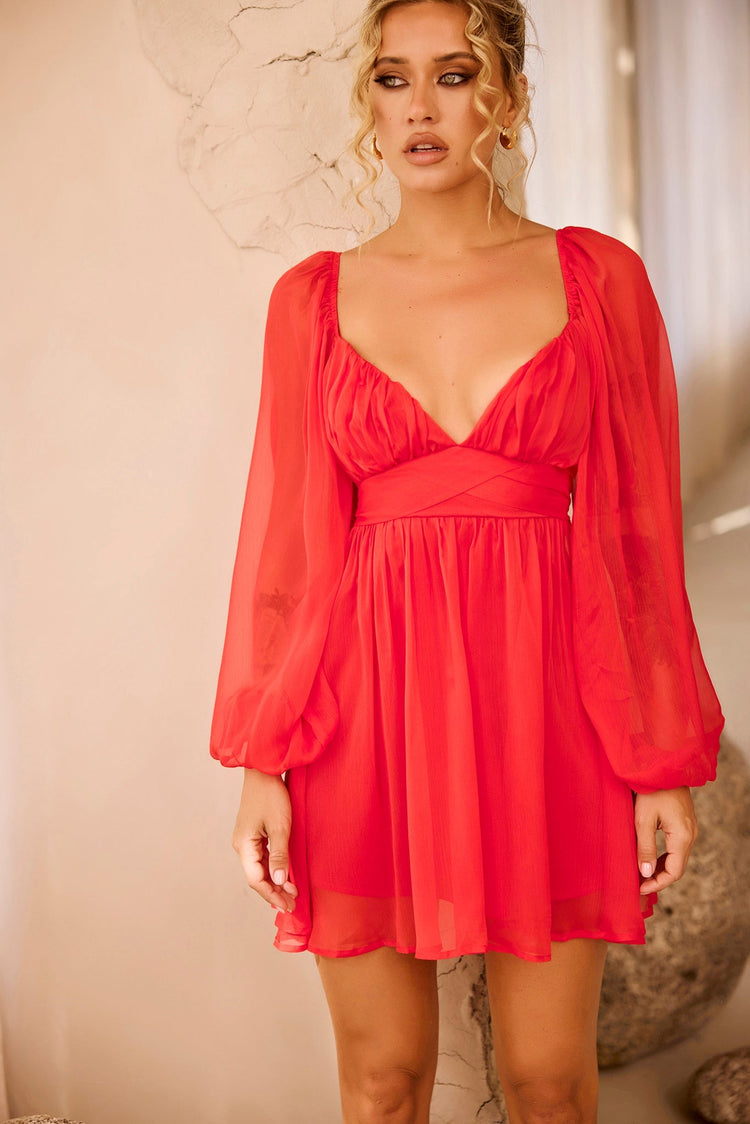 Seabreeze Mini Dress - Red for women