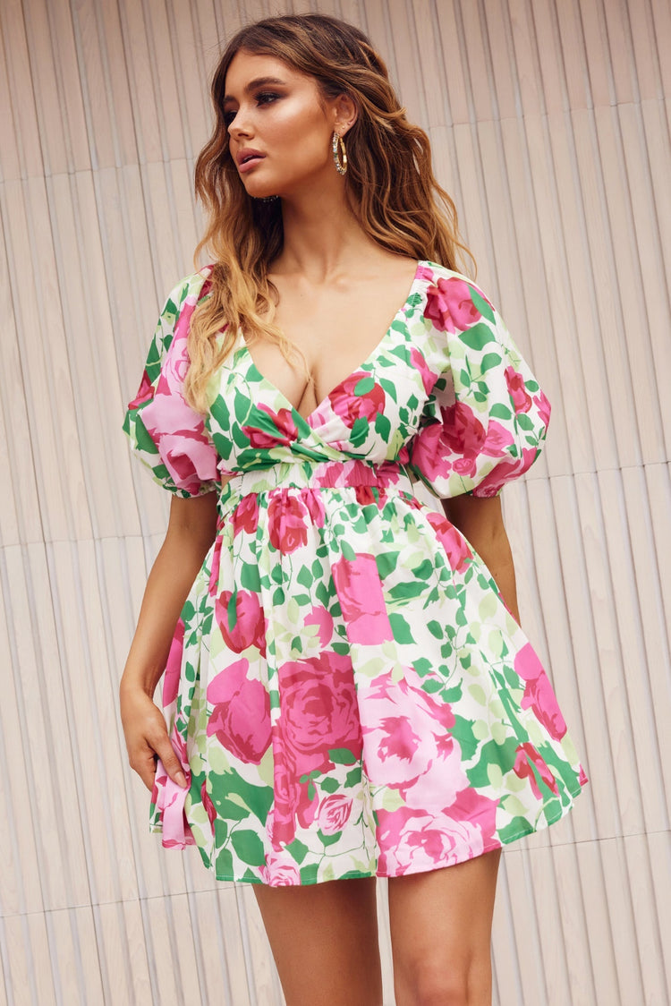 Secret Garden Mini Dress - White for women