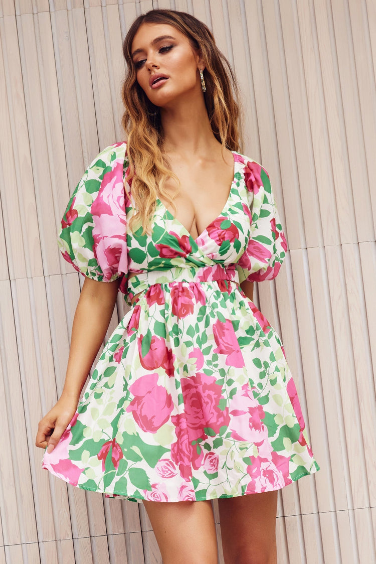 Secret Garden Mini Dress - White for women