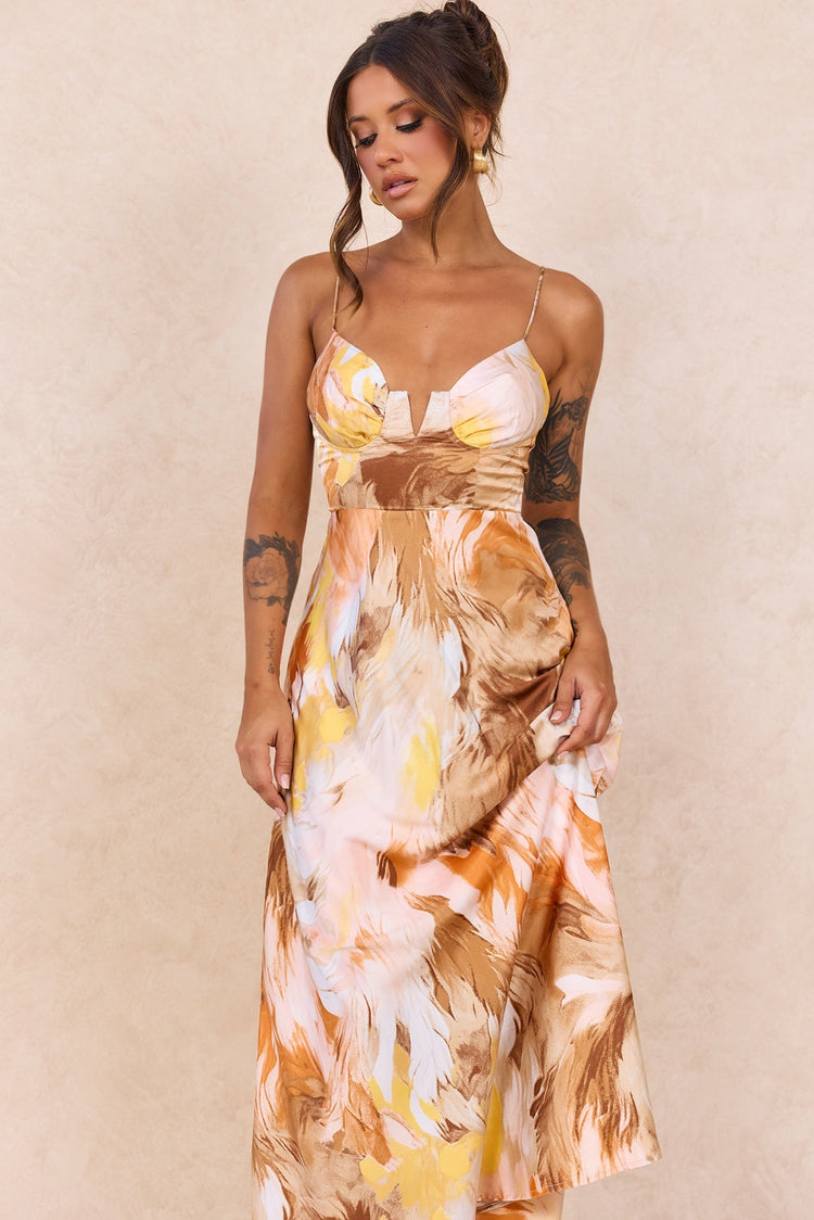 Send Love Maxi Dress - Orange Multi for women