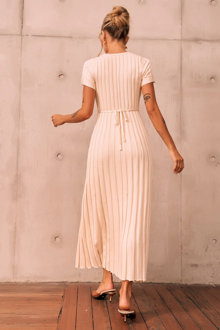 She Made Me Knit Maxi Dress - Beige for women